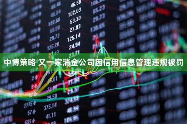 中博策略 又一家消金公司因信用信息管理违规被罚