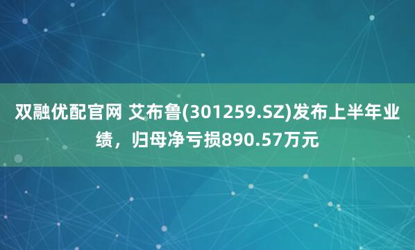 双融优配官网 艾布鲁(301259.SZ)发布上半年业绩，归母净亏损890.57万元